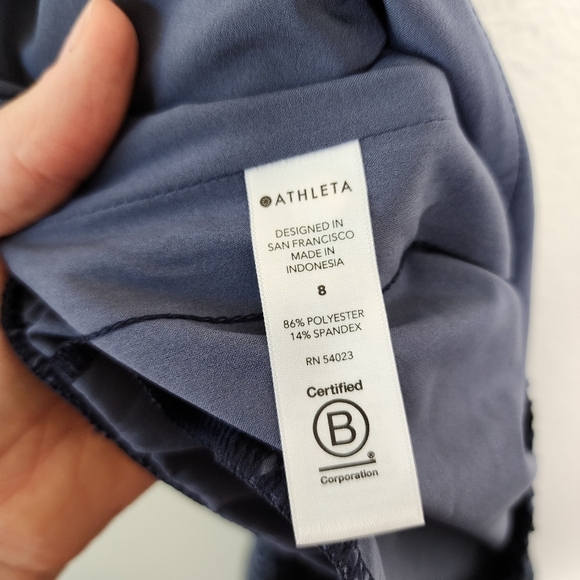 Athleta Allure Navy Avenue Printed Wide Leg Crop Pant 8 - Picture 7 of 8